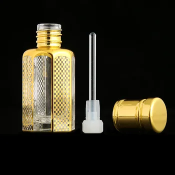 3ml 6ml 12ml Octagonal obliko Zlati UV stroji in tehnologija Prazne Povratne Steklene Stekleničke Parfuma Eterično Olje, Steklenica