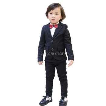 2020 Japonska Otroci Poroko Jakna+Hlače 2Pcs bo Ustrezala Cvet Fantje Formalno Tuxedos Otroci Gostiteljice Plesna Predstava Noša Stranka Obleko