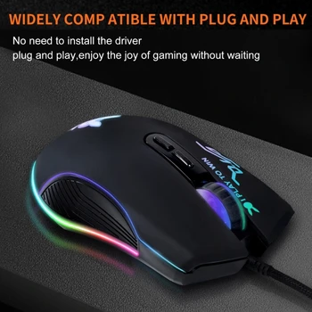 RGB Žice Gaming Miška Osvetljen Ergonomska Miška Programabilni z 12 Ozadja Načini 7200DPI za PC Zabava Prenosnik