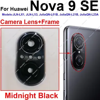 Za Huawei Nova 9 Se 9SE Kamera Zadaj Steklo Objektiv Okvir Nazaj Objektiv Kamere steklen Pokrov Adhensive Nalepke Deli