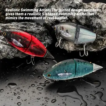 Natisnjene Barve Bas Fishing Lure Visoko Kakovostnih Kovinskih Spojev Nastavljiv Plavuti Plavajoče Vabe Mehko TPR Ribolov Vaba Ribolov