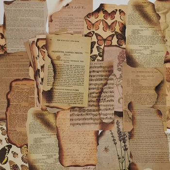 60 Listov Letnik Metulj angleške besedne zveze Spali Znamke Material, Papir, stare knjige strani Retro Ozadju Papir Dekor Scrapbooking