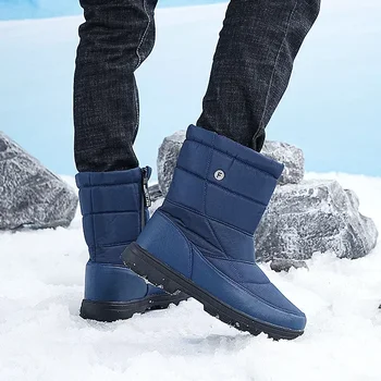 Moški Zimski Škornji 2024 Prostem Hoja Obutev Non-slip Nepremočljiv Sneg Škornji za Moške Toplo Plišastih Zimske Čevlje Človek za -40 Stopinj