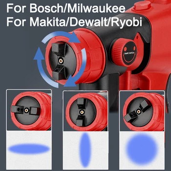 800ML Akumulatorski Električni Spray Pištolo za Makita/Dewalt/Bosch/Milwaukee/18V Ryobi 20V Baterije s 3 Spray Vzorce, Barve Škropilnica