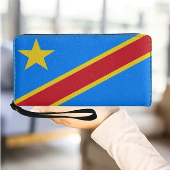 Kongo Zastavo Blagovne Znamke Oblikovalec Ženske Denarnice Multi Card Organizator Moda Prenosni Dekleta Potovalne Vreče Denarja Wristlets Imetniki Potnega Lista