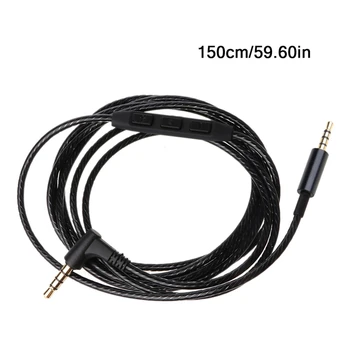 1,5 m Pletenic 3.5 mm do 2,5 mm 3.5 mm AUX Kabel Kabel Z Mikrofonom Glasnosti