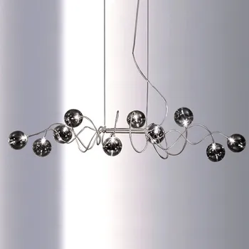 Nordijska chrome lestenec Ustvarjalne LED Dimljen Sivo art molekularna stekla svetlobe, Jedilnico, Bar, Aparat za luxury home luči