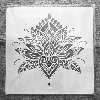 30*30cm Mandala Lotus Listi DIY Layering Matrice Stensko Slikarstvo Album Kolorit Reliefi Album Dekorativni Predlogo