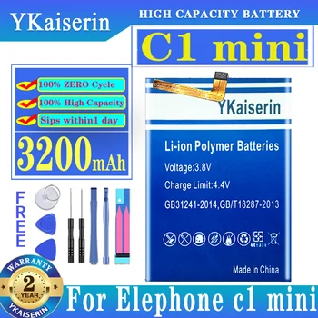 YKaiserin 3200mah Baterija Za Elephone C1 Mini C1Mini Visoko Zmogljivost Baterije + Brezplačna Orodja