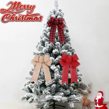 19*24 cm Novo Lok Vozel Snežinka Kariran Lok Vozel Christmas Tree Okraski Vzdušje Počitnice Veliko Zlato Obrobo Lok Vozel Darilo Dekor