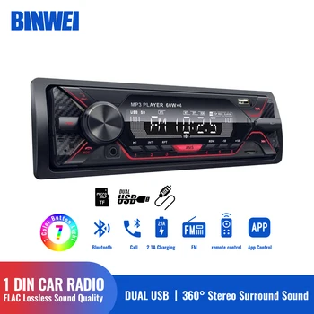 BINWEI Avto Radio MP3 Predvajalnik 1 Din Multimedijski Predvajalnik, 12V Fm Radio Avto Bluetooth Car Stereo Audio Sprejemnik Vhod Aux SD/TF/USB