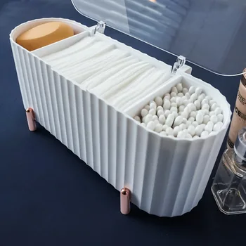 Namizje Škatla za Shranjevanje Dustproof Škatla za Shranjevanje Pregleden Bombažno Krpo s Pokrovom Lepoto Jajce Sortiranje Kozmetični Škatla za Shranjevanje