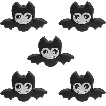 5Pcs Silikonske Kroglice za noč Čarovnic Bat Baby Začetnih DIY Ogrlica Pribor Teether Babe BPA Free Žvečljive Kroglice Otroci Darilo