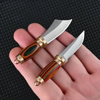 Ustvarjalne Mini Nož Oster Mačeto Prenosni Keychain Obešalnik Demontaža Dostave V Polje Odpri Medenina Barve Lesenih Nož Orodje