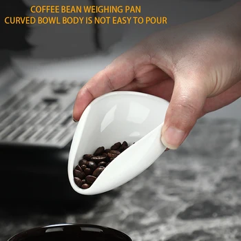 Kava Fižol Odmerek Pladnji Kave Čaj Ločilo Lopata Čista Bela Keramika Teaware Ukrivljen Rob Skodelice Čaja ScoopsTea Pladnji