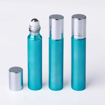 Zelena 10 ml eteričnega Olja Steklenico UV Plating Roller Ball Steklenico Prenosni Stekleničke Parfuma Kozmetični Vzorcev Izdajanje Prazno Steklenico