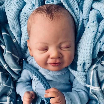 49 cm Prerojeni Baby Doll Že Pobarvane Končal Smeška Newborn Baby Velikost 3D Kože, Vidne Žile Zbirateljske Umetnosti Lutka