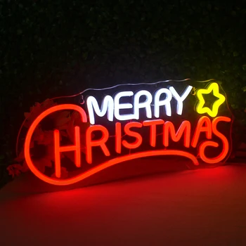 Vesel Božič Neon Znak Led Neon Luči Hat Santa Svetlobe Sijaj Znaki za Spalnico Doma Stranka Božič za UMETNOST Stenski Dekor Darilo