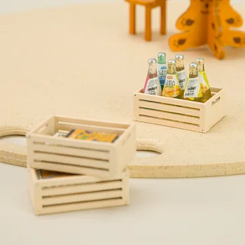1Pcs 1:12 Lutke Miniaturni Lesen Okvir Mini Sadje Shranjevanje Model Organizator Polje Home Decor Otroci Igrajo Igrača