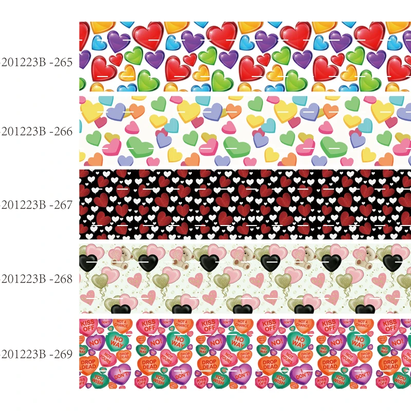 Valentinovo grosgrain trak tiskani ljubezen srce vzorec (50 jardov/veliko) Nov prihod 16 mm 22 mm 25 mm